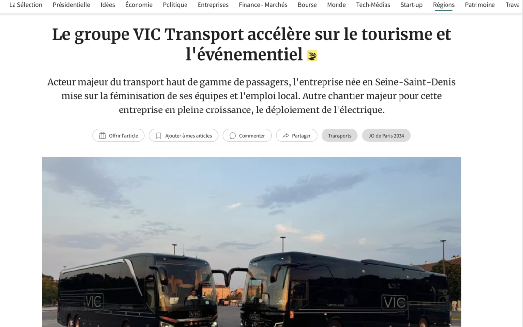 Les Echos consacrent un article au Groupe VIC Transport